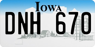 IA license plate DNH670