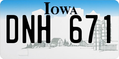 IA license plate DNH671