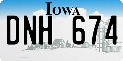 IA license plate DNH674
