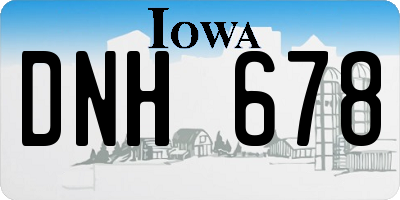 IA license plate DNH678