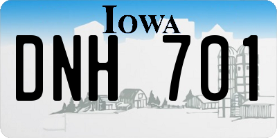 IA license plate DNH701
