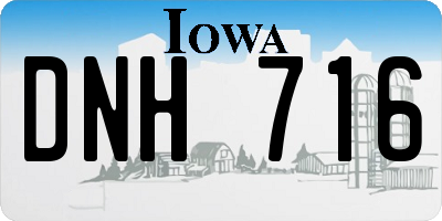 IA license plate DNH716