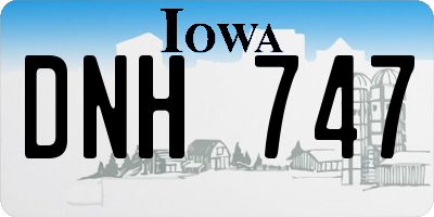 IA license plate DNH747