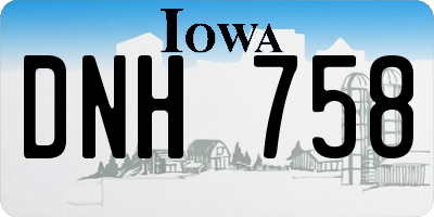 IA license plate DNH758