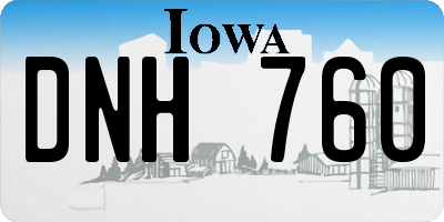 IA license plate DNH760
