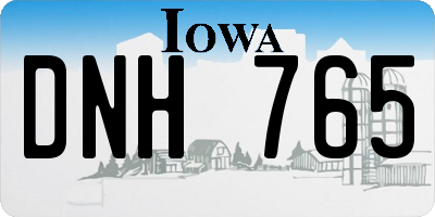 IA license plate DNH765