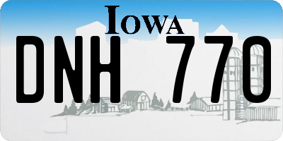 IA license plate DNH770