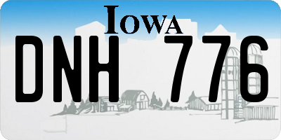 IA license plate DNH776
