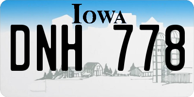IA license plate DNH778