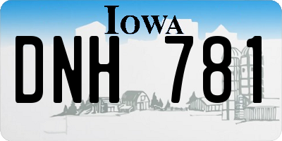 IA license plate DNH781