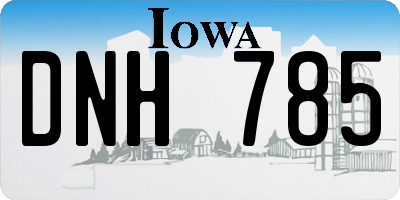 IA license plate DNH785
