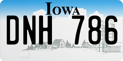 IA license plate DNH786