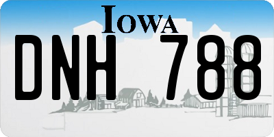 IA license plate DNH788