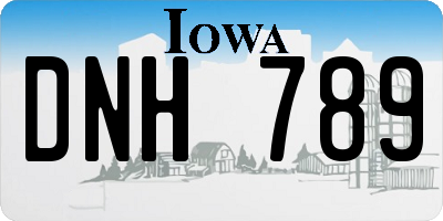IA license plate DNH789