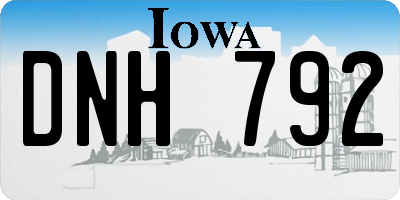 IA license plate DNH792