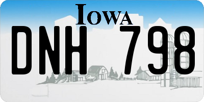 IA license plate DNH798