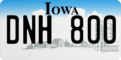 IA license plate DNH800