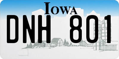 IA license plate DNH801