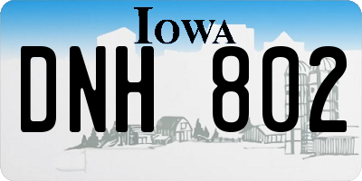 IA license plate DNH802
