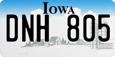 IA license plate DNH805