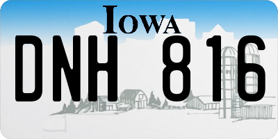IA license plate DNH816