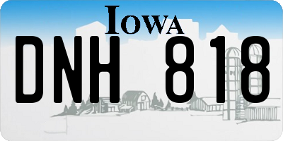 IA license plate DNH818
