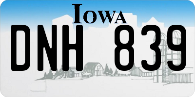IA license plate DNH839