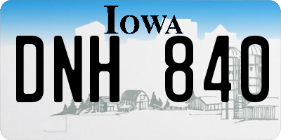 IA license plate DNH840