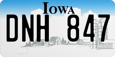 IA license plate DNH847