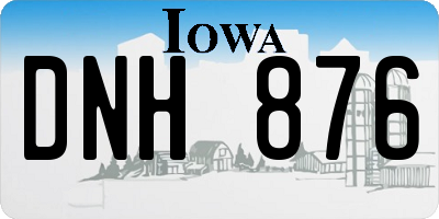 IA license plate DNH876