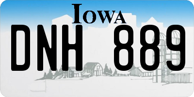 IA license plate DNH889