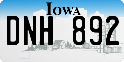 IA license plate DNH892