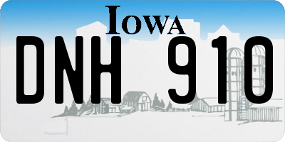 IA license plate DNH910