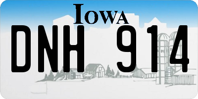 IA license plate DNH914