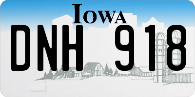 IA license plate DNH918
