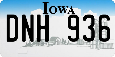 IA license plate DNH936