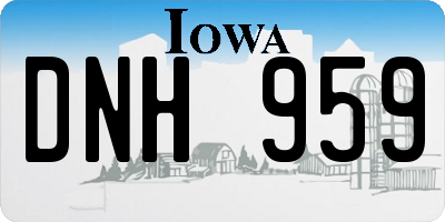 IA license plate DNH959