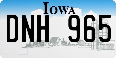 IA license plate DNH965