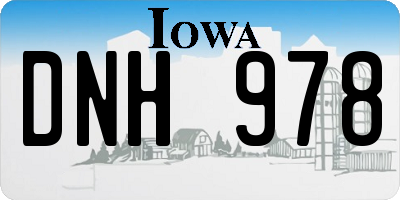 IA license plate DNH978