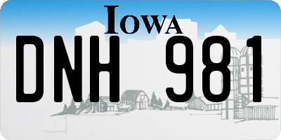 IA license plate DNH981
