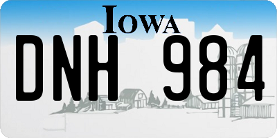 IA license plate DNH984