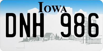 IA license plate DNH986