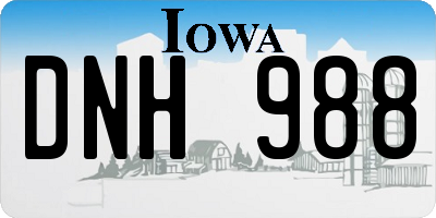 IA license plate DNH988