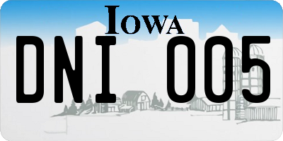 IA license plate DNI005