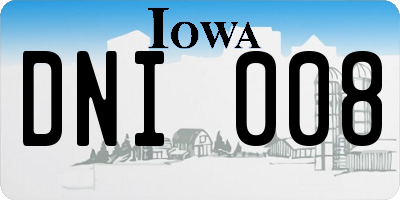 IA license plate DNI008