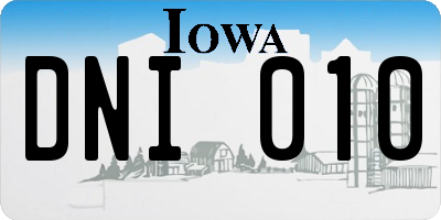 IA license plate DNI010