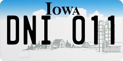 IA license plate DNI011
