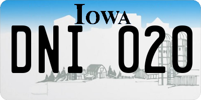 IA license plate DNI020