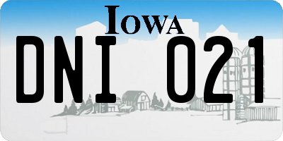 IA license plate DNI021