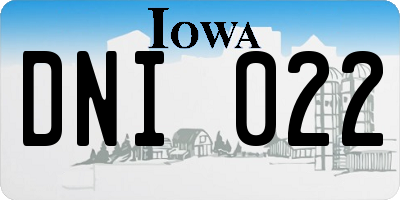 IA license plate DNI022